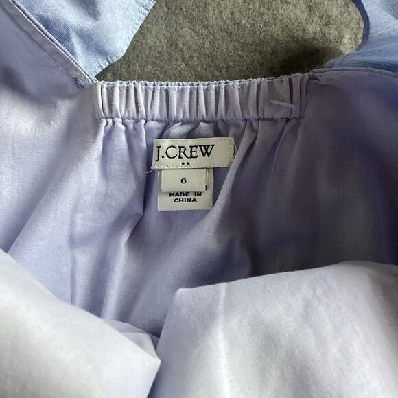 J. Crew Flutter Ruffle Sleeveless Dress Blue Cotton, Cottagecore Preppy - Size 6 - Picture 2 of 9